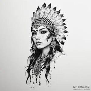 Indian - эскиз тату (№1749813609_0, 13.06.2025 11:20) — Tatufoto.com