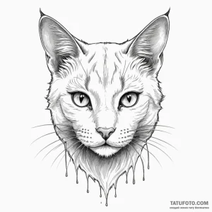 Cat - эскиз тату (№1749814076_0, 13.06.2025 11:27) — Tatufoto.com