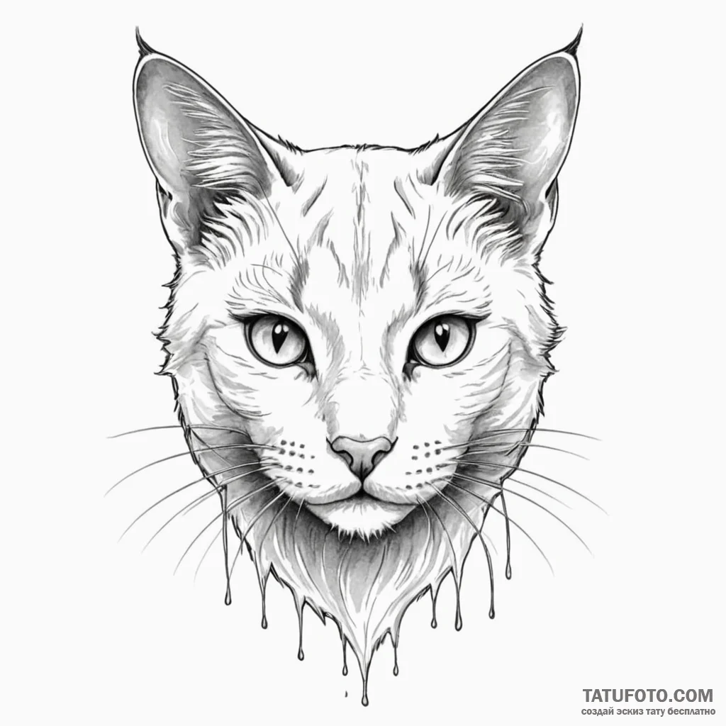 Cat - эскиз тату (№1749814076_0, 13.06.2025 11:27) — Tatufoto.com