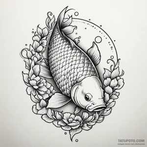 Carp - эскиз тату (№1749814142_0, 13.06.2025 11:29) — Tatufoto.com