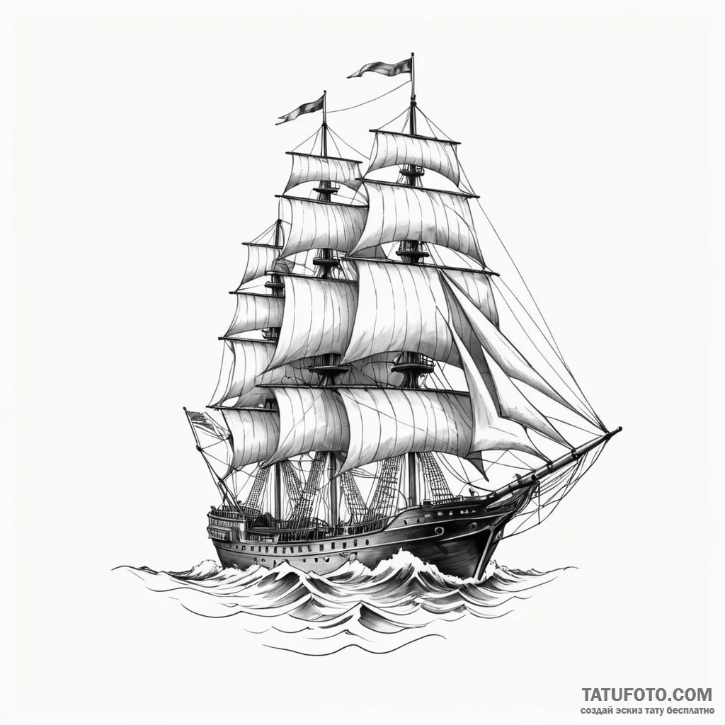 Ship - эскиз тату (№1749814271_0, 13.06.2025 11:31) — Tatufoto.com