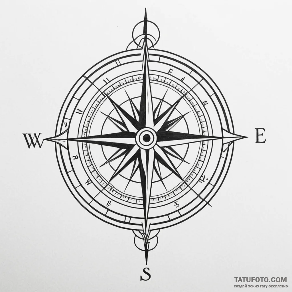 Compass - эскиз тату (№1749814477_0, 13.06.2025 11:34) — Tatufoto.com