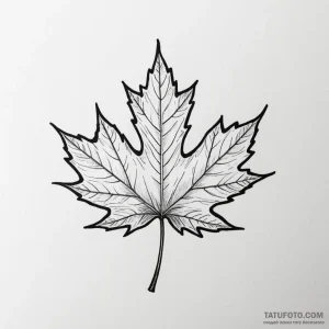 Maple leaf - эскиз тату (№1749814617_0, 13.06.2025 11:36) — Tatufoto.com