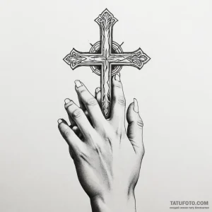 Cross on finger - эскиз тату (№1749815015_0, 13.06.2025 11:43) — Tatufoto.com