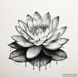 Water lily - эскиз тату (№1749815218_0, 13.06.2025 11:46) — Tatufoto.com