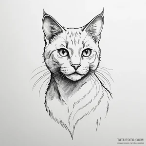 Cat - эскиз тату (№1749816138_0, 13.06.2025 12:02) — Tatufoto.com