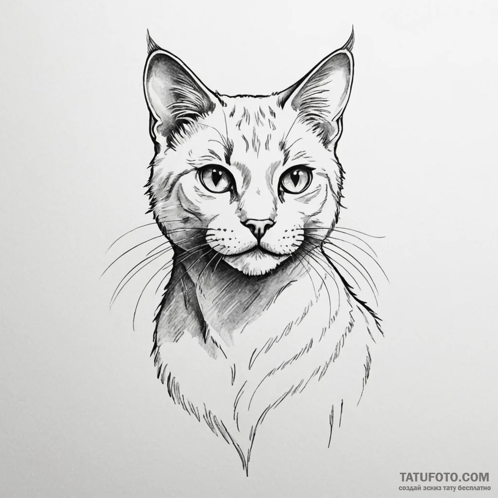 Cat - эскиз тату (№1749816138_0, 13.06.2025 12:02) — Tatufoto.com