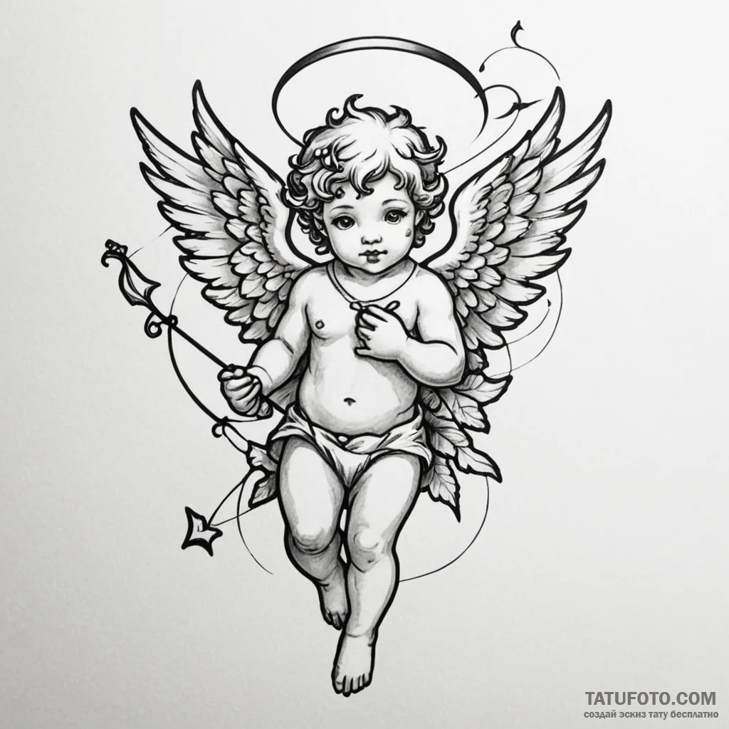 Cupid — эскиз тату (№1749816334_0, 13.06.2025 12:05) — Tatufoto.com