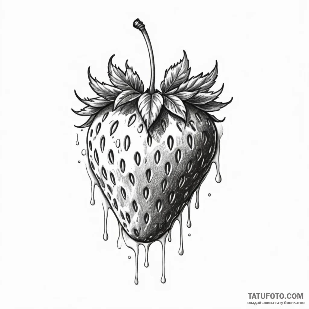 Strawberry — эскиз тату (№1749816462_0, 13.06.2025 12:07) — Tatufoto.com
