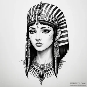 Cleopatra - эскиз тату (№1749816595_0, 13.06.2025 12:09) — Tatufoto.com