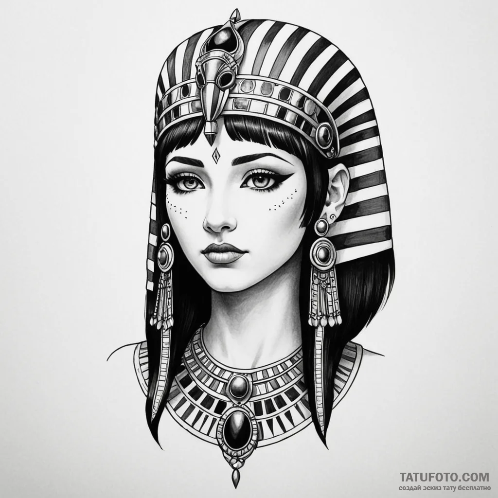 Cleopatra — эскиз тату (№1749816595_0, 13.06.2025 12:09) — Tatufoto.com