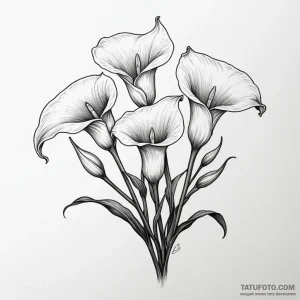 Calla lilies - эскиз тату (№1749816661_0, 13.06.2025 12:11) — Tatufoto.com