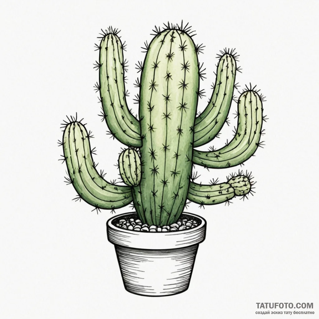 Cactus - эскиз тату (№1749816920_0, 13.06.2025 12:15) — Tatufoto.com