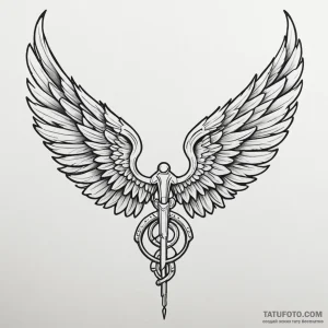 Hermes' wings - эскиз тату (№1749817115_0, 13.06.2025 12:18) — Tatufoto.com