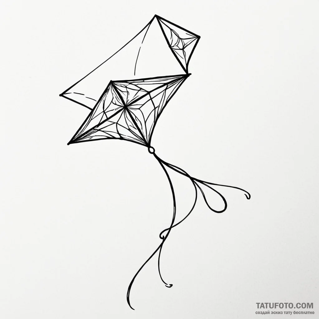 Kite — эскиз тату (№1749817501_0, 13.06.2025 12:25) — Tatufoto.com