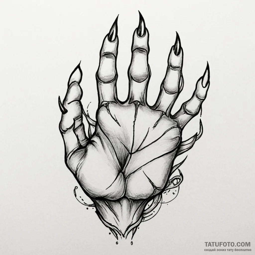 Claws — эскиз тату (№1749817566_0, 13.06.2025 12:26) — Tatufoto.com