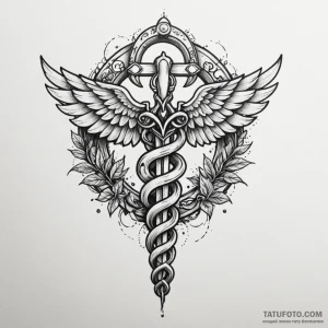 Caduceus - эскиз тату (№1749817697_0, 13.06.2025 12:28) — Tatufoto.com