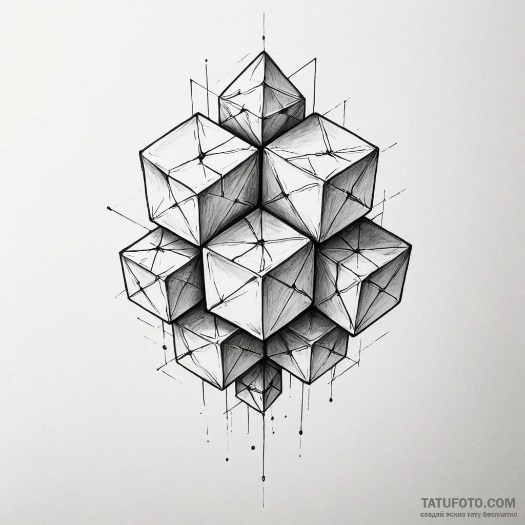 Cubes — эскиз тату (№1749817762_0, 13.06.2025 12:29) — Tatufoto.com