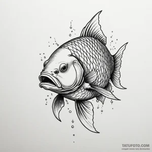 Crucian carp - эскиз тату (№1749817825_0, 13.06.2025 12:30) — Tatufoto.com