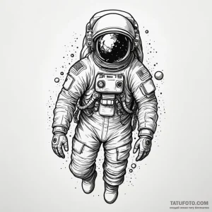 Astronaut - эскиз тату (№1749818150_0, 13.06.2025 12:35) — Tatufoto.com