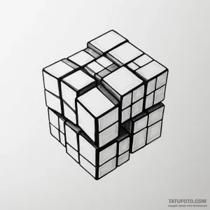 Rubik's cube - эскиз тату (№1749818352_0, 13.06.2025 12:39) — Tatufoto.com