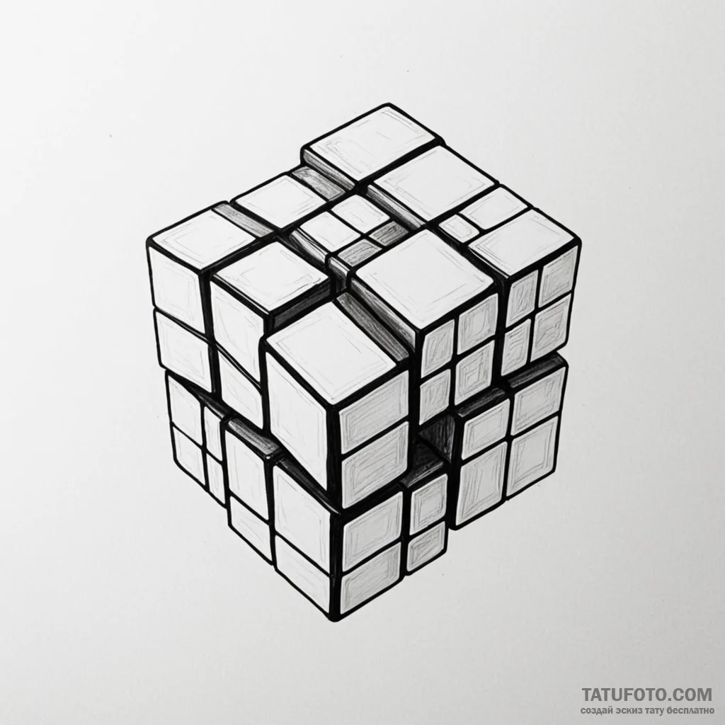 Rubik’s cube — эскиз тату (№1749818352_0, 13.06.2025 12:39) — Tatufoto.com