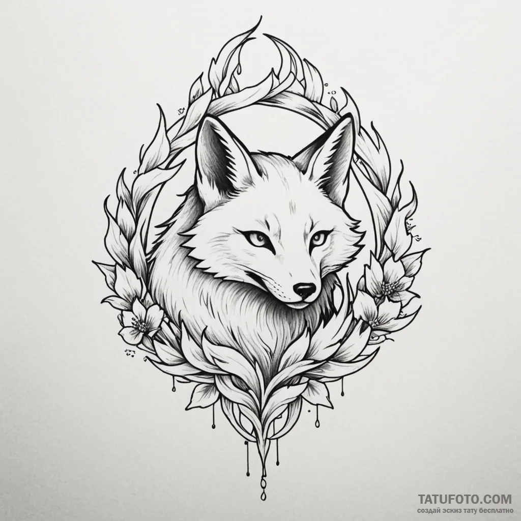 Kitsune — эскиз тату (№1749818483_0, 13.06.2025 12:41) — Tatufoto.com