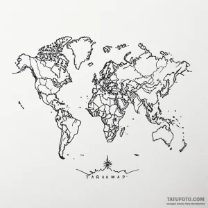 World map - эскиз тату (№1749818875_0, 13.06.2025 12:47) — Tatufoto.com