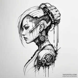 Cyberpunk - эскиз тату (№1749819207_0, 13.06.2025 12:53) — Tatufoto.com
