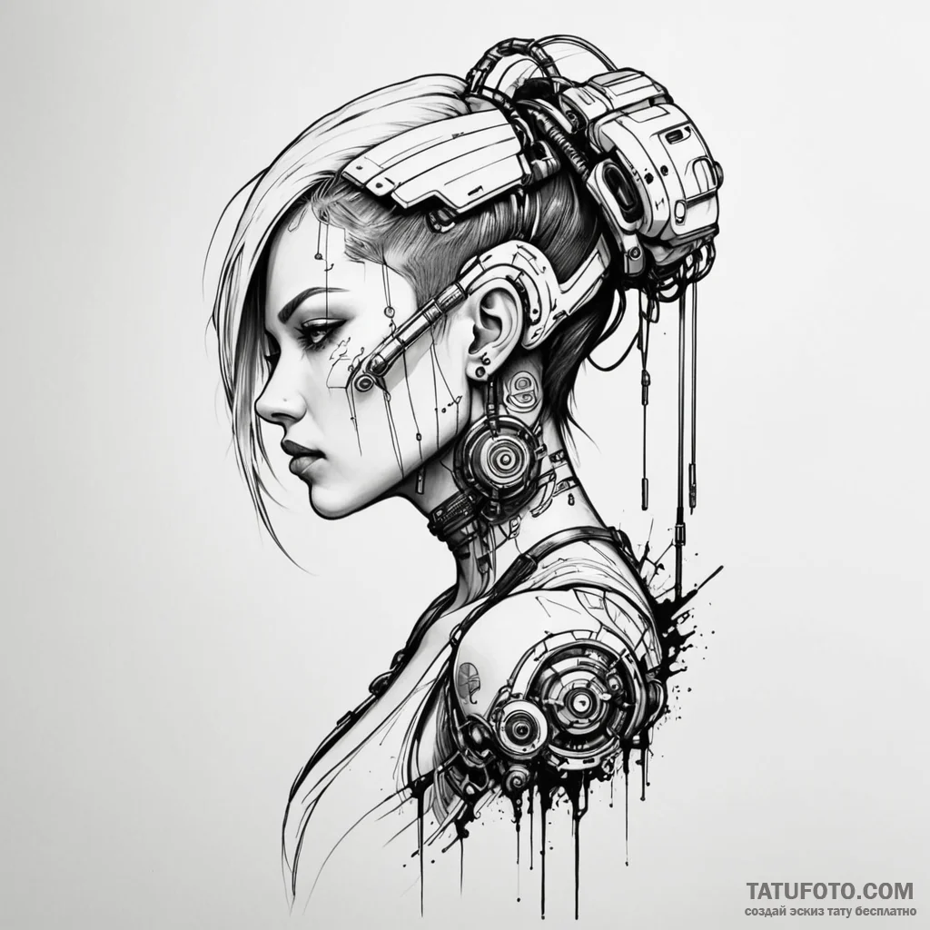 Cyberpunk — эскиз тату (№1749819207_0, 13.06.2025 12:53) — Tatufoto.com