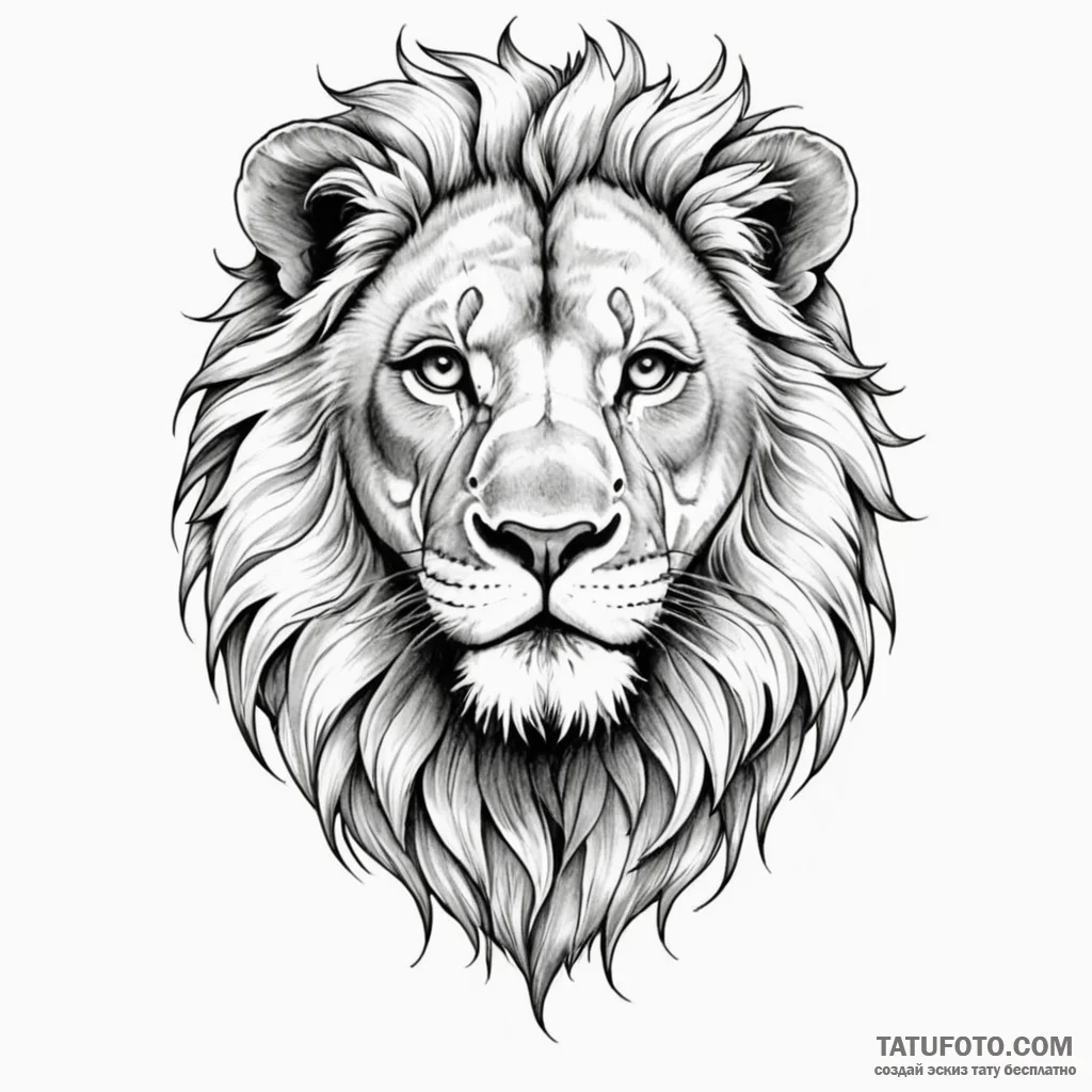 Lion — эскиз тату (№1749819342_0, 13.06.2025 12:55) — Tatufoto.com