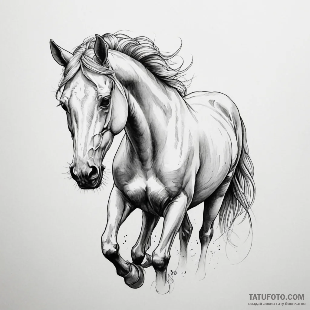Horse - эскиз тату (№1749819409_0, 13.06.2025 12:56) — Tatufoto.com