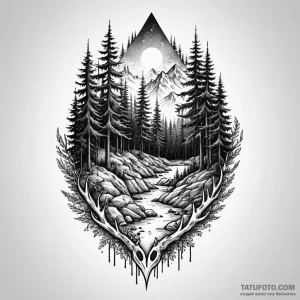 Forest - эскиз тату (№1749819929_0, 13.06.2025 13:05) — Tatufoto.com