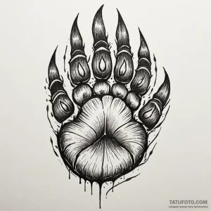 Bear's paw - эскиз тату (№1749819993_0, 13.06.2025 13:06) — Tatufoto.com