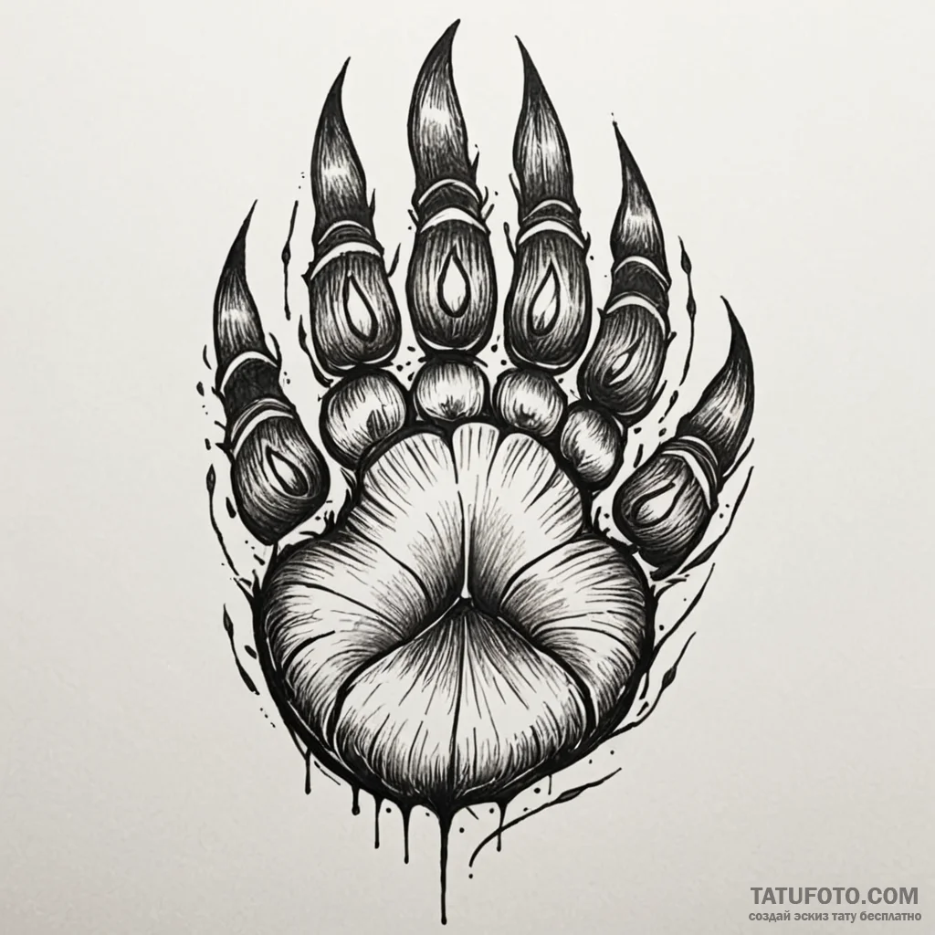 Bear’s paw — эскиз тату (№1749819993_0, 13.06.2025 13:06) — Tatufoto.com