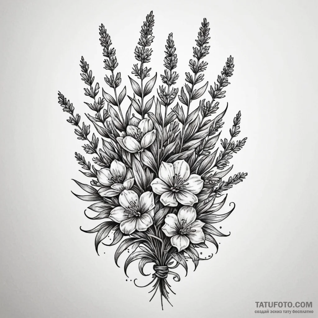 Lavender — эскиз тату (№1749820126_0, 13.06.2025 13:08) — Tatufoto.com
