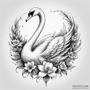 Swan - эскиз тату (№1749820192_0, 13.06.2025 13:09) — Tatufoto.com