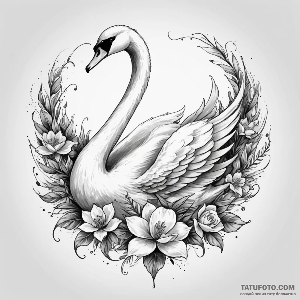 Swan — эскиз тату (№1749820192_0, 13.06.2025 13:09) — Tatufoto.com