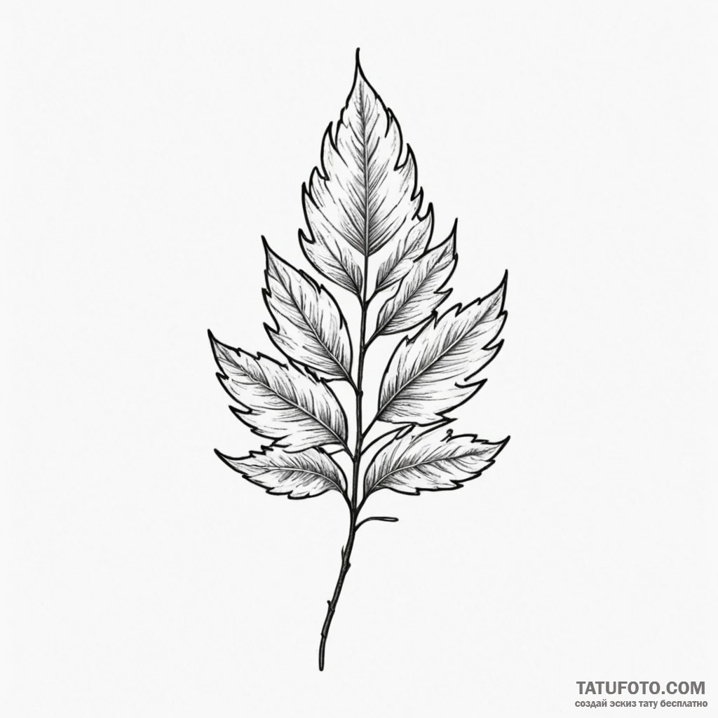 Leaf — эскиз тату (№1749820531_0, 13.06.2025 13:15) — Tatufoto.com