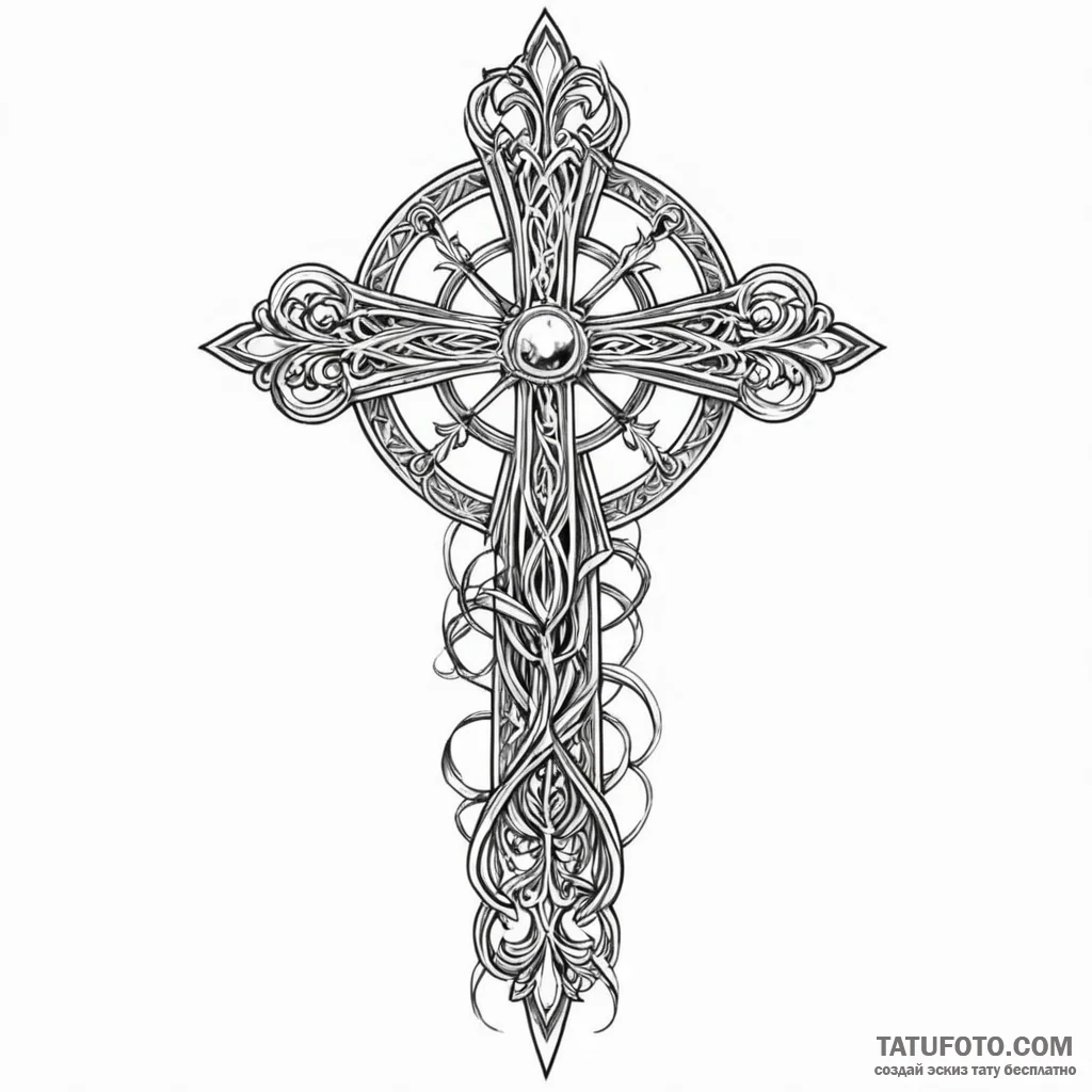 Latin cross - эскиз тату (№1749820811_0, 13.06.2025 13:20) — Tatufoto.com