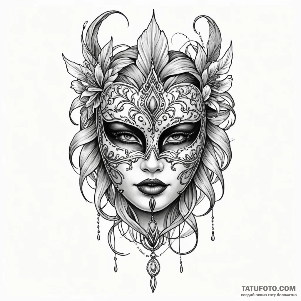 Mask - эскиз тату (№1749821687_0, 13.06.2025 13:34) — Tatufoto.com