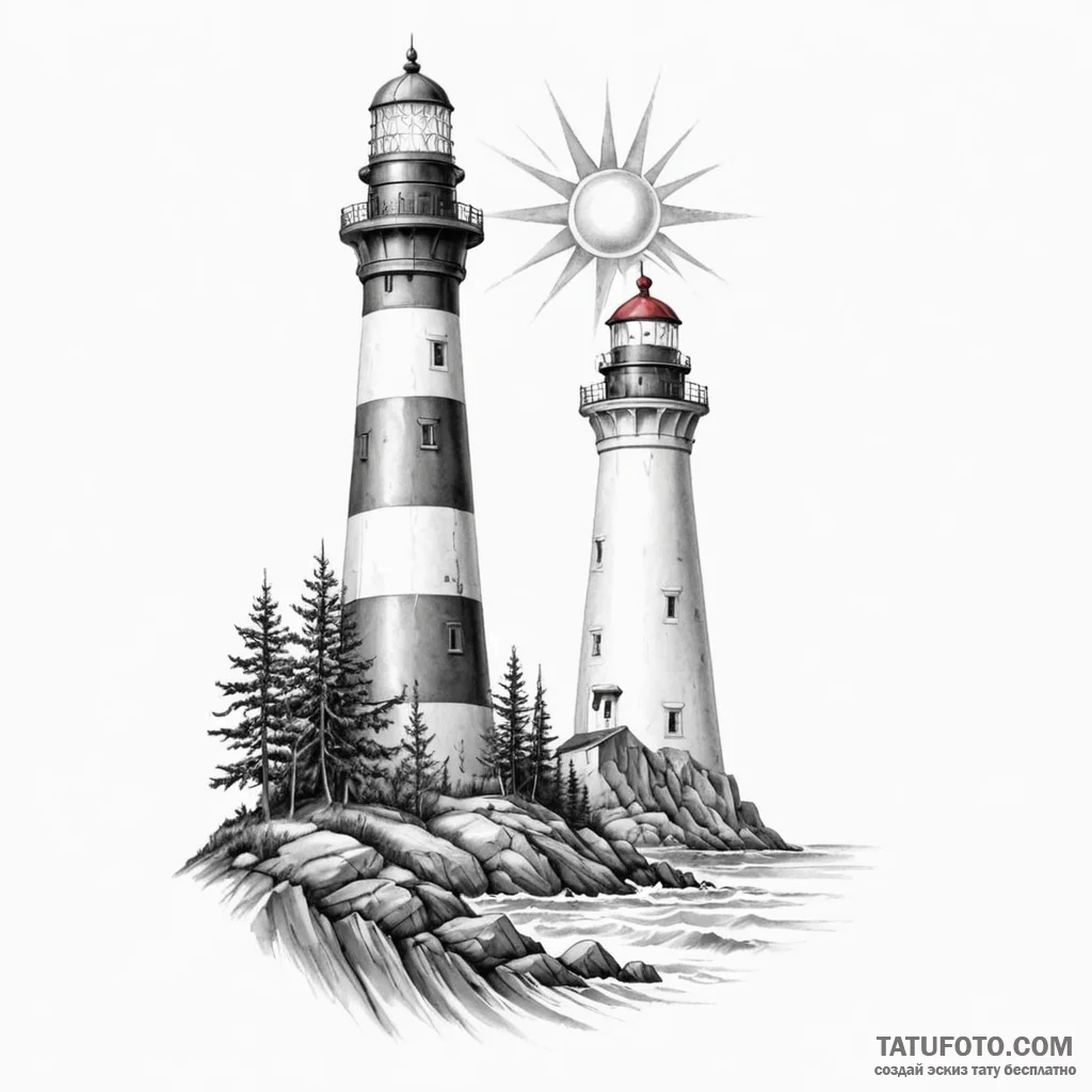Lighthouse — эскиз тату (№1749821754_0, 13.06.2025 13:35) — Tatufoto.com