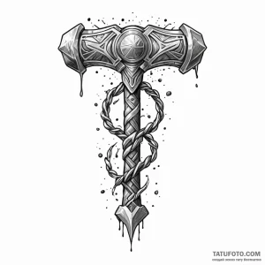 Thor's hammer - эскиз тату (№1749821822_0, 13.06.2025 13:37) — Tatufoto.com