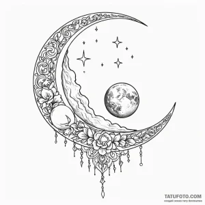 Moon - эскиз тату (№1749821887_0, 13.06.2025 13:38) — Tatufoto.com