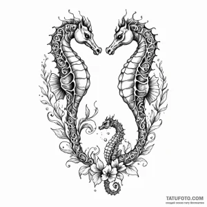 Seahorse - эскиз тату (№1749822166_0, 13.06.2025 13:42) — Tatufoto.com