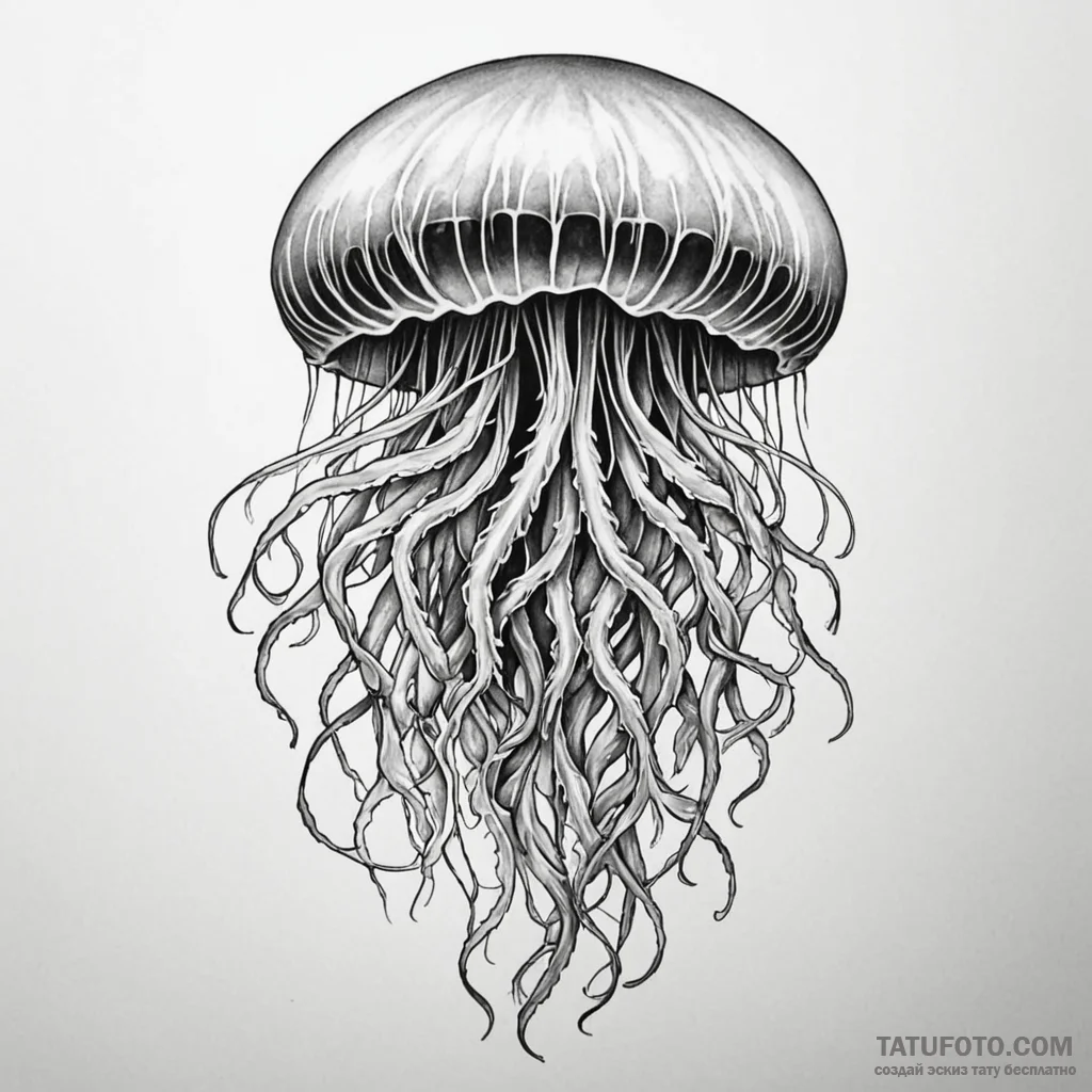 Gorgon jellyfish - эскиз тату (№1749822230_0, 13.06.2025 13:43) — Tatufoto.com