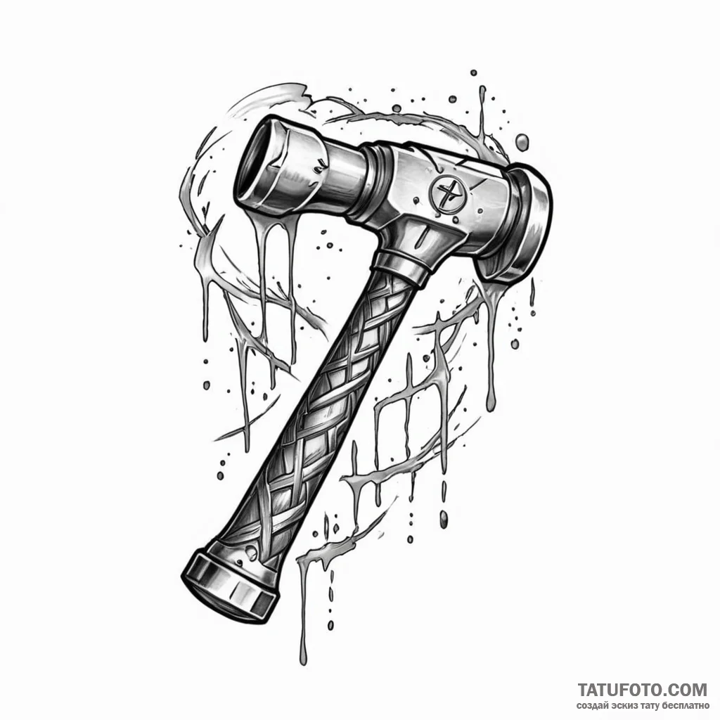 Hammer — эскиз тату (№1749822575_0, 13.06.2025 13:49) — Tatufoto.com