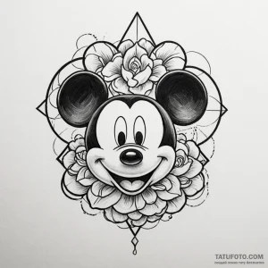 Mickey mouse - эскиз тату (№1749823019_0, 13.06.2025 13:56) — Tatufoto.com