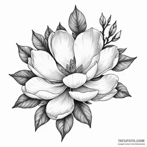 Magnolia - эскиз тату (№1749823154_0, 13.06.2025 13:59) — Tatufoto.com