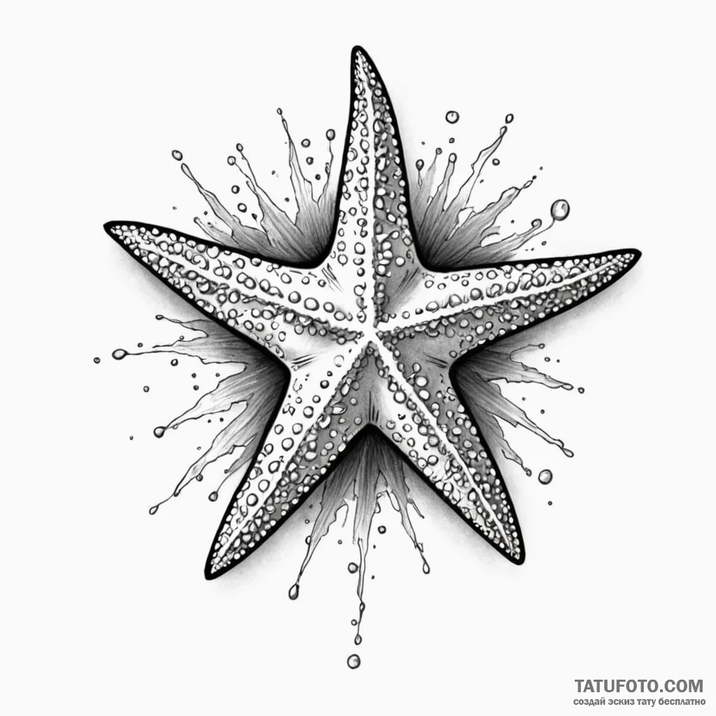 Starfish — эскиз тату (№1749823223_0, 13.06.2025 14:00) — Tatufoto.com